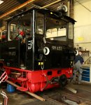 Betriebswerk Warthausen - Lok 99 633 kalt im Schuppen abgestellt (09.2016)    warthausen bw mallet 526A1760  Betriebswerk Warthausen - Lok 99 633 kalt im Schuppen abgestellt (09.2016)  --> : Öchsle, Museumsschmalspurbahn, Oberschwaben, Ochsenhausen, Warthausen, Manfred Detzner, Speyer, Bahnhof, Bf, Bhf, Bahnbetriebswerk, BW, Werkstatt, Dampflok, Mallet, BR 99 633, 99 633