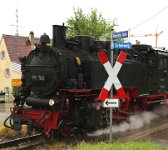 Lok 99 788 am Ortsrand von Reinstetten in Richtung Wennedach (06.2016)    99788 reinstetten 526A1205  Lok 99 788 am Ortsrand von Reinstetten in Richtung Wennedach (06.2016)  --> : Öchsle, Museumsschmalspurbahn, Oberschwaben, Ochsenhausen, Warthausen, Manfred Detzner, Speyer, Ortsausgang, Reinstetten, Richtung Wennedach, Dampflok, BR 99 788, 99 788, Berta