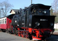 Stiege: BR 99 6001-4 (2005)    Stiege-BR 99 6001-4-01  Stiege: BR 99 6001-4 (2005)  --> : Harzer Schmalspurbahnen, HSB, Manfred Detzner, Speyer, Bahnhof, Empfangsgebäude, Bhf, Bf, Stiege, Dampflok, BR 99 6001-4, 99 6001-4