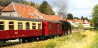 Strassberg (Harz) Glasebach: BR 99 7232-4 kurz vor der Einfahrt in den HP Glasebach (2018-08-23)    526A3457  Strassberg (Harz) Glasebach: BR 99 7232-4 kurz vor der Einfahrt in den HP Glasebach (2018-08-23)  -->